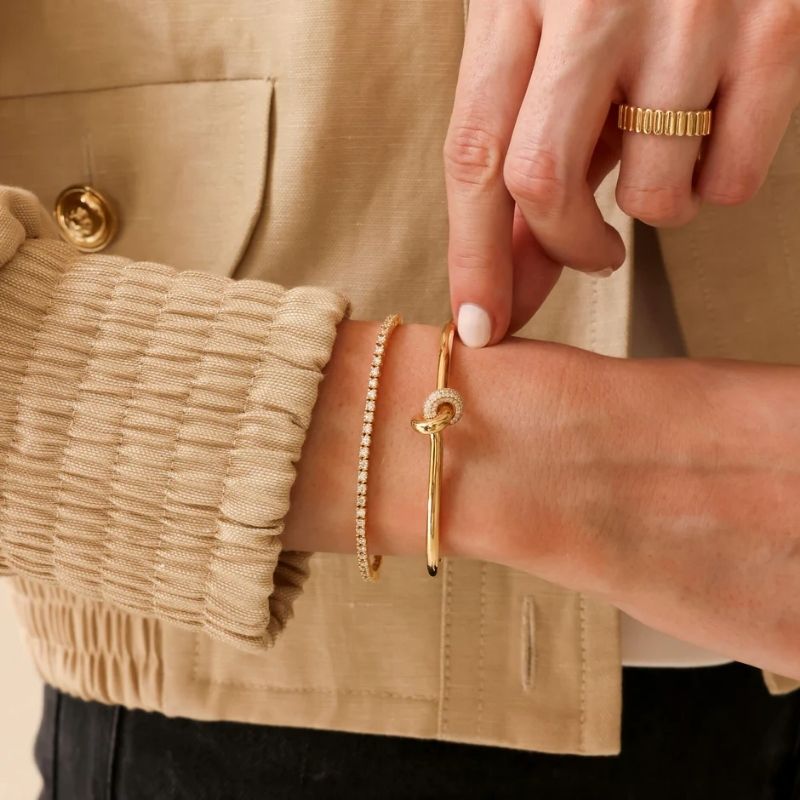 Tennis Knot Cuff Bracelet close-up view