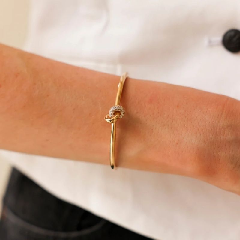 Tennis Knot Cuff Bracelet side view