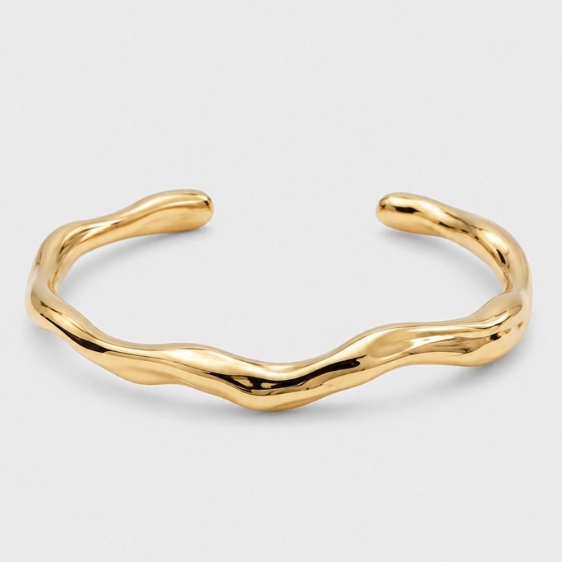 Wave Bangle Bracelet - Thea Gold | Monrich